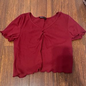 red shein crop top